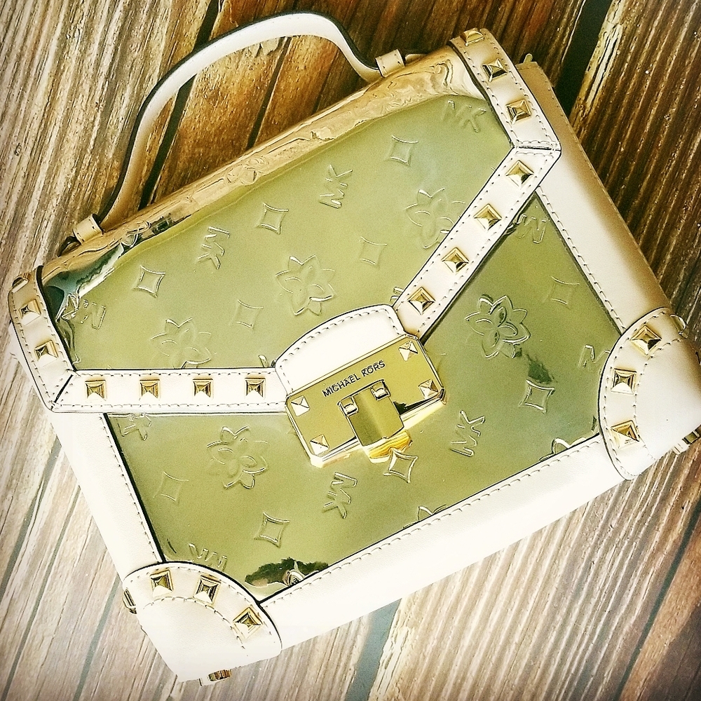 🍒NWT🍒 MK GOLD MIRROR TRUNK CONVERTIBLE SA - Picture 2 of 8